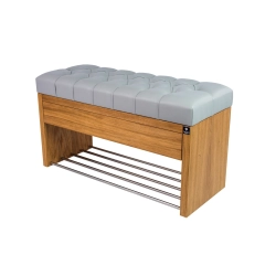 Ławka Szafka Pufa Pikowane Siedzisko Ekoskóra Popiel LPS-3 Rozmiary od 50 cm do 200 cm