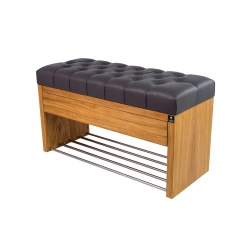 Ławka Szafka Pufa Pikowane Siedzisko Ekoskóra Grafit LPS-3 Rozmiary od 50 cm do 200 cm