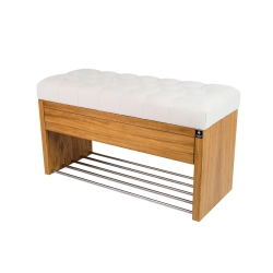 Ławka Szafka Pufa Pikowane Siedzisko Biały LPS-3 Rozmiary od 50 cm do 200 cm