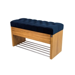 Ławka Szafka Pufa Pikowane Siedzisko Granatowy LPS-3 Rozmiary od 50 cm do 200 cm