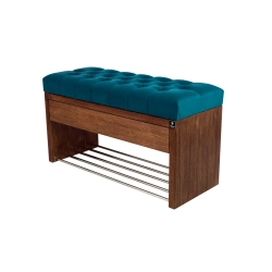 Ławka Szafka Pufa Pikowane Siedzisko Turkus LPS-3 Rozmiary od 50 cm do 200 cm