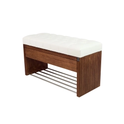 Ławka Szafka Pufa Pikowane Siedzisko Ekoskóra Biały LPS-3 Rozmiary od 50 cm do 200 cm