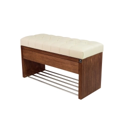 Ławka Szafka Pufa Pikowane Siedzisko Ekoskóra Ecru LPS-3 Rozmiary od 50 cm do 200 cm
