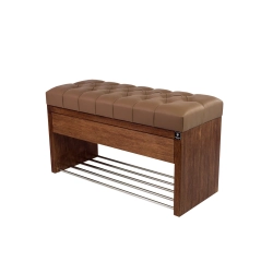 Ławka Szafka Pufa Pikowane Siedzisko Ekoskóra Cappucino LPS-3 Rozmiary od 50 cm do 200 cm