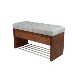 Ławka Szafka Pufa Pikowane Siedzisko Ekoskóra Popiel LPS-3 Rozmiary od 50 cm do 200 cm