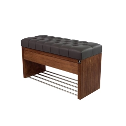 Ławka Szafka Pufa Pikowane Siedzisko Ekoskóra Grafit LPS-3 Rozmiary od 50 cm do 200 cm