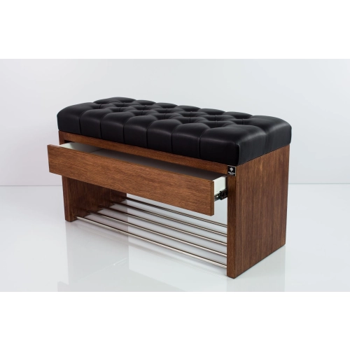 Ławka Szafka Pufa Pikowane Siedzisko Ekoskóra Czarny LPS-3 Rozmiary od 50 cm do 200 cm