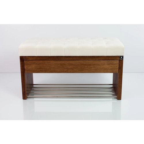 Ławka Szafka Pufa Pikowane Siedzisko Biały LPS-3 Rozmiary od 50 cm do 200 cm