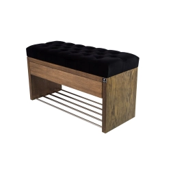 Ławka Szafka Pufa Pikowane Siedzisko Czarny LPS-3 Rozmiary od 50 cm do 200 cm