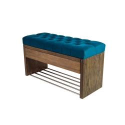 Ławka Szafka Pufa Pikowane Siedzisko Turkus LPS-3 Rozmiary od 50 cm do 200 cm