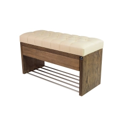 Ławka Szafka Pufa Pikowane Siedzisko Ekoskóra Ecru LPS-3 Rozmiary od 50 cm do 200 cm