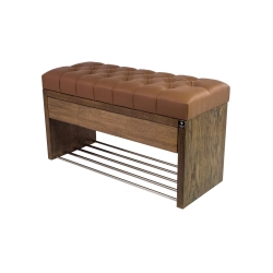 Ławka Szafka Pufa Pikowane Siedzisko Ekoskóra Cappucino LPS-3 Rozmiary od 50 cm do 200 cm