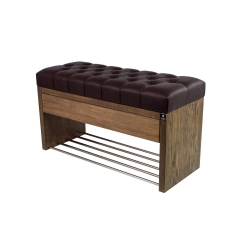 Ławka Szafka Pufa Pikowane Siedzisko Ekoskóra Brązowy LPS-3 Rozmiary od 50 cm do 200 cm