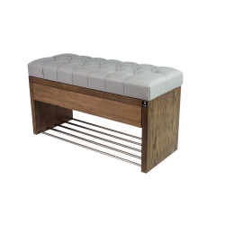 Ławka Szafka Pufa Pikowane Siedzisko Ekoskóra Popiel LPS-3 Rozmiary od 50 cm do 200 cm