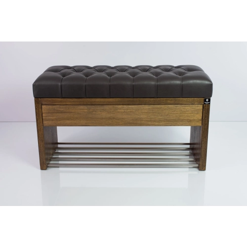 Ławka Szafka Pufa Pikowane Siedzisko Ekoskóra Grafit LPS-3 Rozmiary od 50 cm do 200 cm