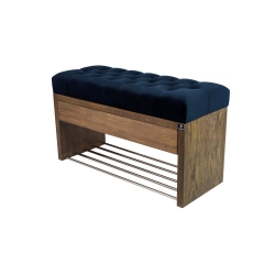 Ławka Szafka Pufa Pikowane Siedzisko Granatowy LPS-3 Rozmiary od 50 cm do 200 cm