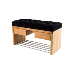 Ławka Szafka Pufa Pikowane Siedzisko Czarny LPS-4 Rozmiary od 50 cm do 200 cm