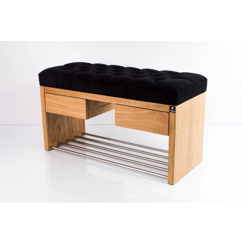 Ławka Szafka Pufa Pikowane Siedzisko Czarny LPS-4 Rozmiary od 50 cm do 200 cm