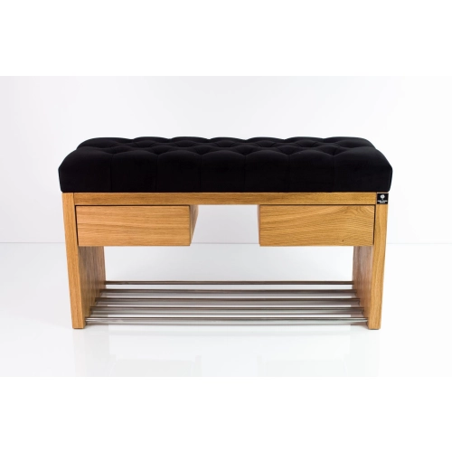 Ławka Szafka Pufa Pikowane Siedzisko Czarny LPS-4 Rozmiary od 50 cm do 200 cm