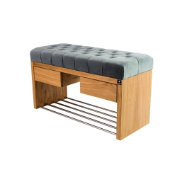 Ławka Szafka Pufa Pikowane Siedzisko Popiel LPS-4 Rozmiary od 50 cm do 200 cm