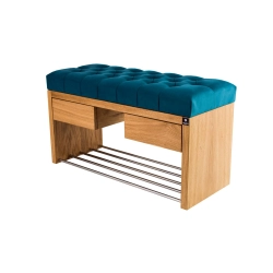 Ławka Szafka Pufa Pikowane Siedzisko Turkus LPS-4 Rozmiary od 50 cm do 200 cm