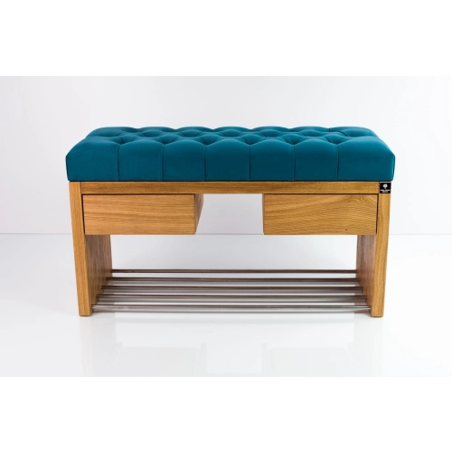 Ławka Szafka Pufa Pikowane Siedzisko Turkus LPS-4 Rozmiary od 50 cm do 200 cm