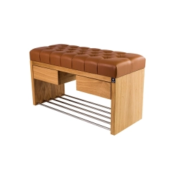 Ławka Szafka Pufa Pikowane Siedzisko Ekoskóra Cappucino LPS-4 Rozmiary od 50 cm do 200 cm