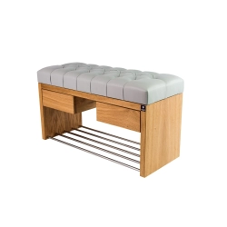 Ławka Szafka Pufa Pikowane Siedzisko Ekoskóra Popiel LPS-4 Rozmiary od 50 cm do 200 cm