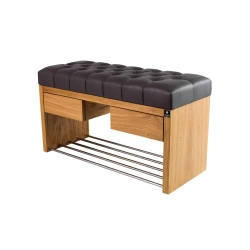 Ławka Szafka Pufa Pikowane Siedzisko Ekoskóra Grafit LPS-4 Rozmiary od 50 cm do 200 cm