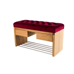 Ławka Szafka Pufa Pikowane Siedzisko Bordowy LPS-4 Rozmiary od 50 cm do 200 cm