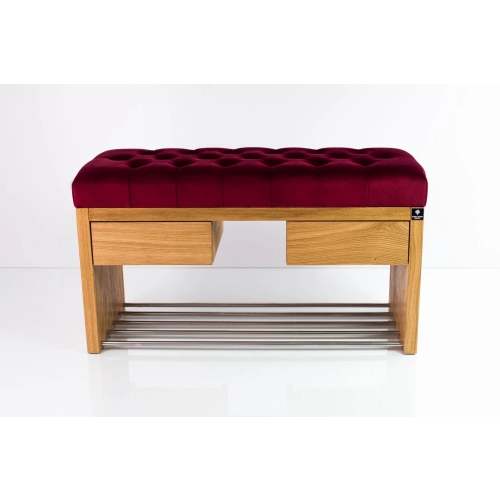 Ławka Szafka Pufa Pikowane Siedzisko Bordowy LPS-4 Rozmiary od 50 cm do 200 cm