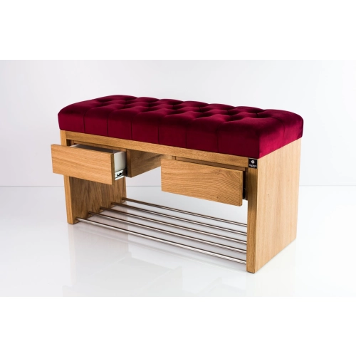 Ławka Szafka Pufa Pikowane Siedzisko Bordowy LPS-4 Rozmiary od 50 cm do 200 cm