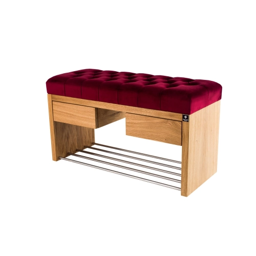 Ławka Szafka Pufa Pikowane Siedzisko Bordowy LPS-4 Rozmiary od 50 cm do 200 cm