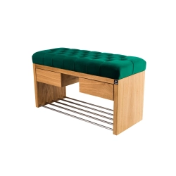 Ławka Szafka Pufa Pikowane Siedzisko Butelkowa Zieleń LPS-4 Rozmiary od 50 cm do 200 cm