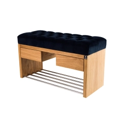 Ławka Szafka Pufa Pikowane Siedzisko Granatowy LPS-4 Rozmiary od 50 cm do 200 cm