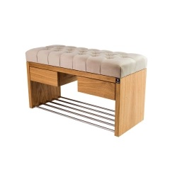 Ławka Szafka Pufa Pikowane Siedzisko Beż LPS-4 Rozmiary od 50 cm do 200 cm