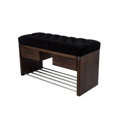 Ławka Szafka Pufa Pikowane Siedzisko Czarny LPS-4 Rozmiary od 50 cm do 200 cm