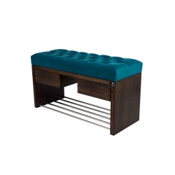 Ławka Szafka Pufa Pikowane Siedzisko Turkus LPS-4 Rozmiary od 50 cm do 200 cm