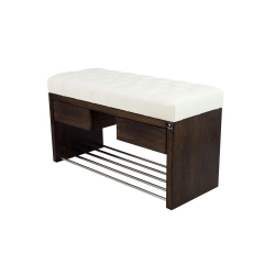 Ławka Szafka Pufa Pikowane Siedzisko Ekoskóra Biały LPS-4 Rozmiary od 50 cm do 200 cm