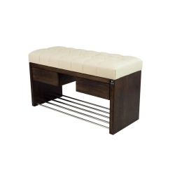 Ławka Szafka Pufa Pikowane Siedzisko Ekoskóra Ecru LPS-4 Rozmiary od 50 cm do 200 cm