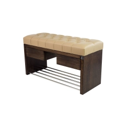 Ławka Szafka Pufa Pikowane Siedzisko Ekoskóra Beż LPS-4 Rozmiary od 50 cm do 200 cm