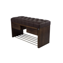 Ławka Szafka Pufa Pikowane Siedzisko Ekoskóra Brązowy LPS-4 Rozmiary od 50 cm do 200 cm