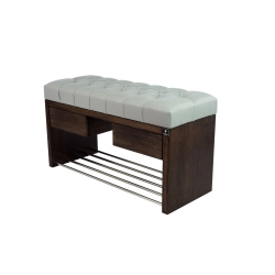 Ławka Szafka Pufa Pikowane Siedzisko Ekoskóra Popiel LPS-4 Rozmiary od 50 cm do 200 cm