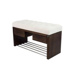 Ławka Szafka Pufa Pikowane Siedzisko Biały LPS-4 Rozmiary od 50 cm do 200 cm