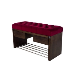 Ławka Szafka Pufa Pikowane Siedzisko Bordowy LPS-4 Rozmiary od 50 cm do 200 cm
