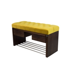 Ławka Szafka Pufa Pikowane Siedzisko Cytrynowa Żółcień LPS-4 Rozmiary od 50 cm do 200 cm