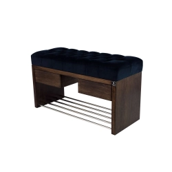 Ławka Szafka Pufa Pikowane Siedzisko Granatowy LPS-4 Rozmiary od 50 cm do 200 cm