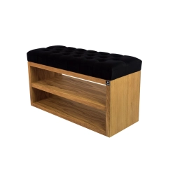 Ławka Szafka Pufa Pikowane Siedzisko Czarny LPS-5 Rozmiary od 50 cm do 200 cm