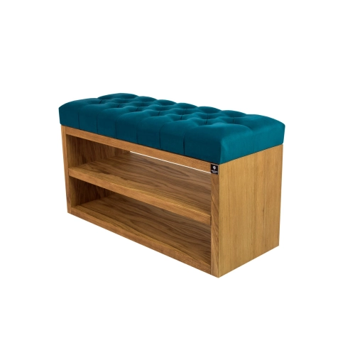 Ławka Szafka Pufa Pikowane Siedzisko Turkus LPS-5 Rozmiary od 50 cm do 200 cm