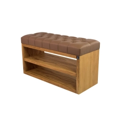 Ławka Szafka Pufa Pikowane Siedzisko Ekoskóra Brąz LPS-5 Rozmiary od 50 cm do 200 cm